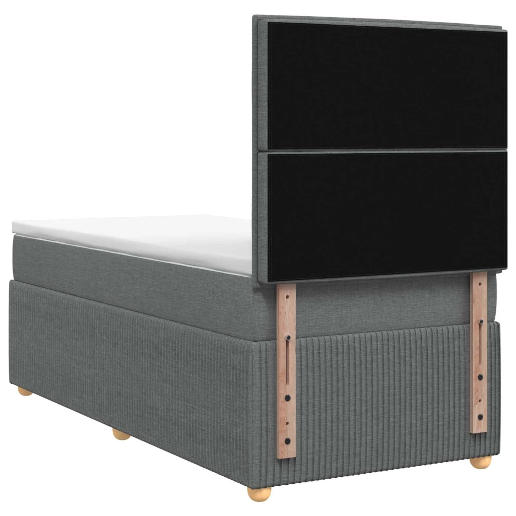 Letto box spring con materasso Grigio Scuro 100 x 200 cm 3454320
