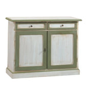 Madia credenza in legno bicolore cerato bianco/verde l.105 p.42 h.85 - Mobili 2G