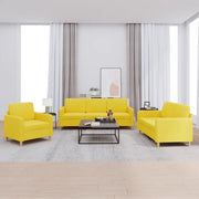 Set di Divani 3 pz con Cuscini Giallo Chiaro in Tessuto 3202059