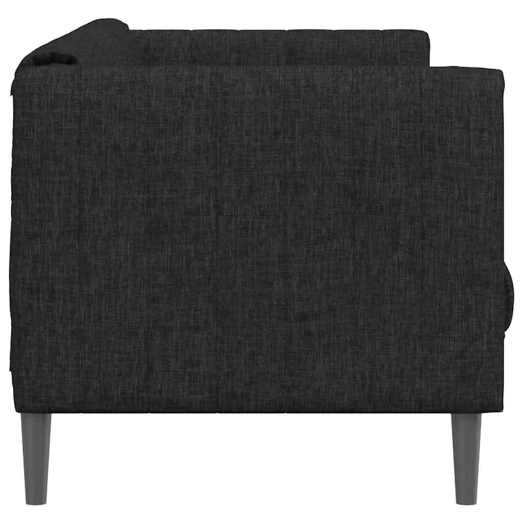 Divano a 3 Posti-Sofa 3 Posti Nero in Tessuto
