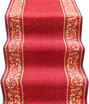 Passatoia Scala Bordata 67x100 cm Ingresso Corridoio Tappeto Cucina Gradini Stile Barocco Bordeaux