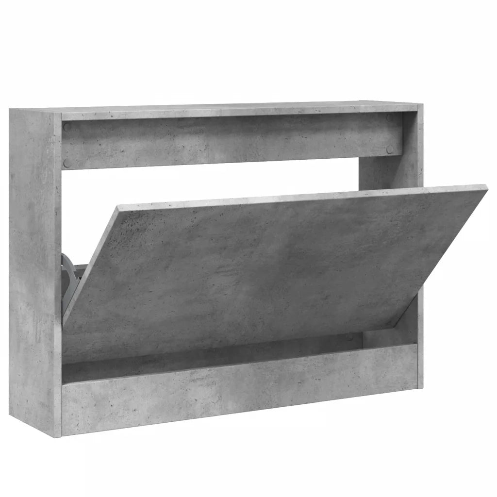 Scarpiera | Mobile per scarpe Grigio Cemento 80x21x57 cm in Legno Multistrato