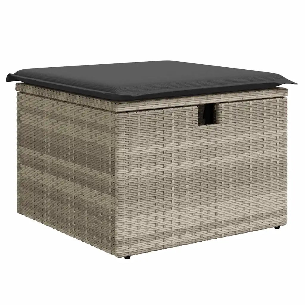 Set Divano da Giardino 9 pcs Grigio chiaro Poly Rattan 3361111