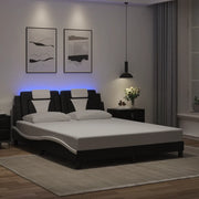 Giroletto Viana con LED senza Materasso Nero e Bianco 160x200 cm 3214034