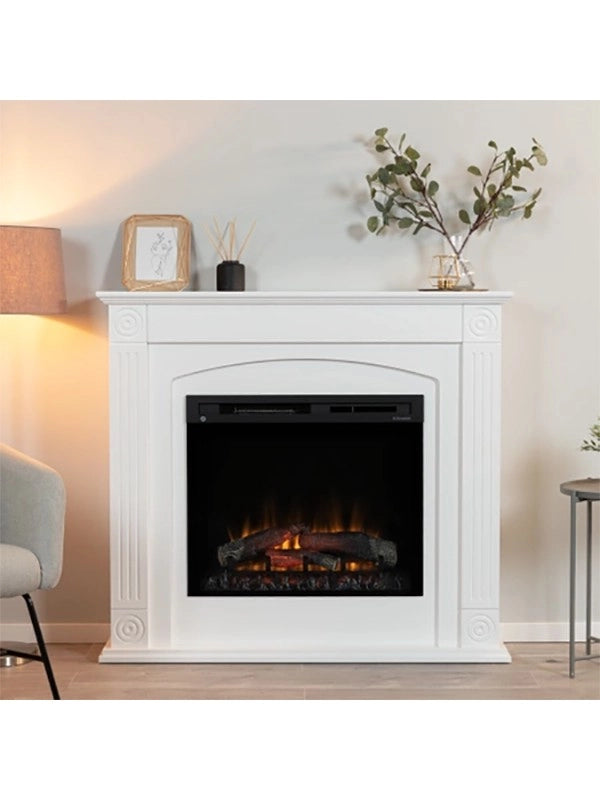 Caminetto Elettrico Da Pavimento A Libera Installazione A LED - Bianco opaco 28"- 120x107,5x29 - ATRATO