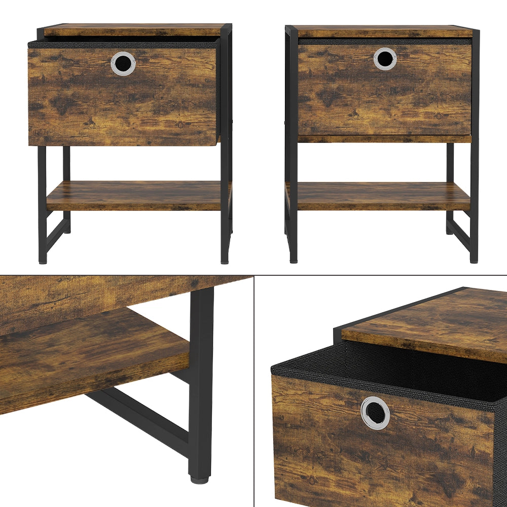 Vicco Comodino Rovere rustico 40 x 50 cm Set di 2