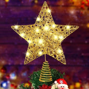 Decorazione di Natale LED in Stile Classico con Motivo di Stella d'Oro - 22,7 x 17,5 cm