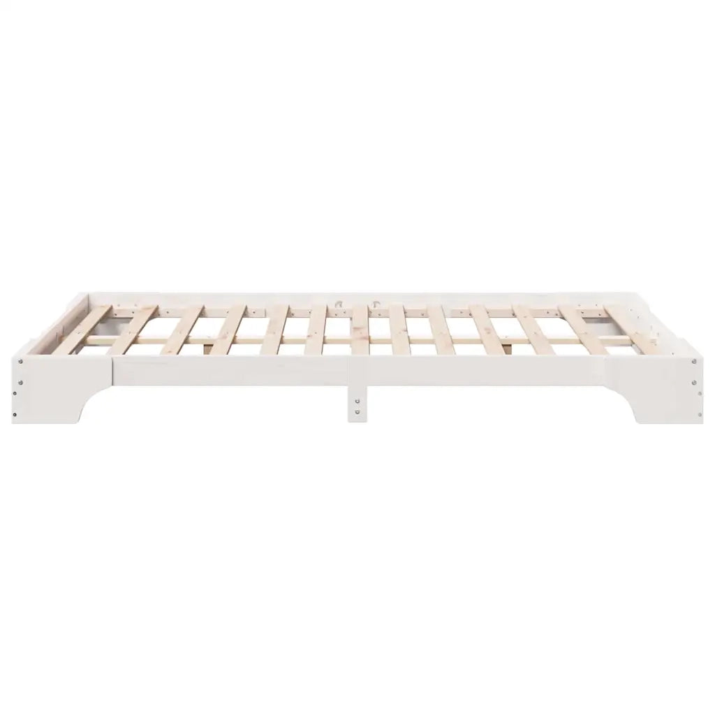 Struttura del letto-Giroletto-Rete del Letto Bianco 120 x 200 cm Pino massello 335806