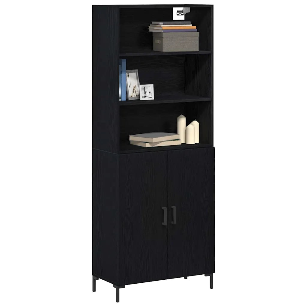 Credenza Rovere Nero 69,5 x 34 x 180 cm Legno multistrato 3333094