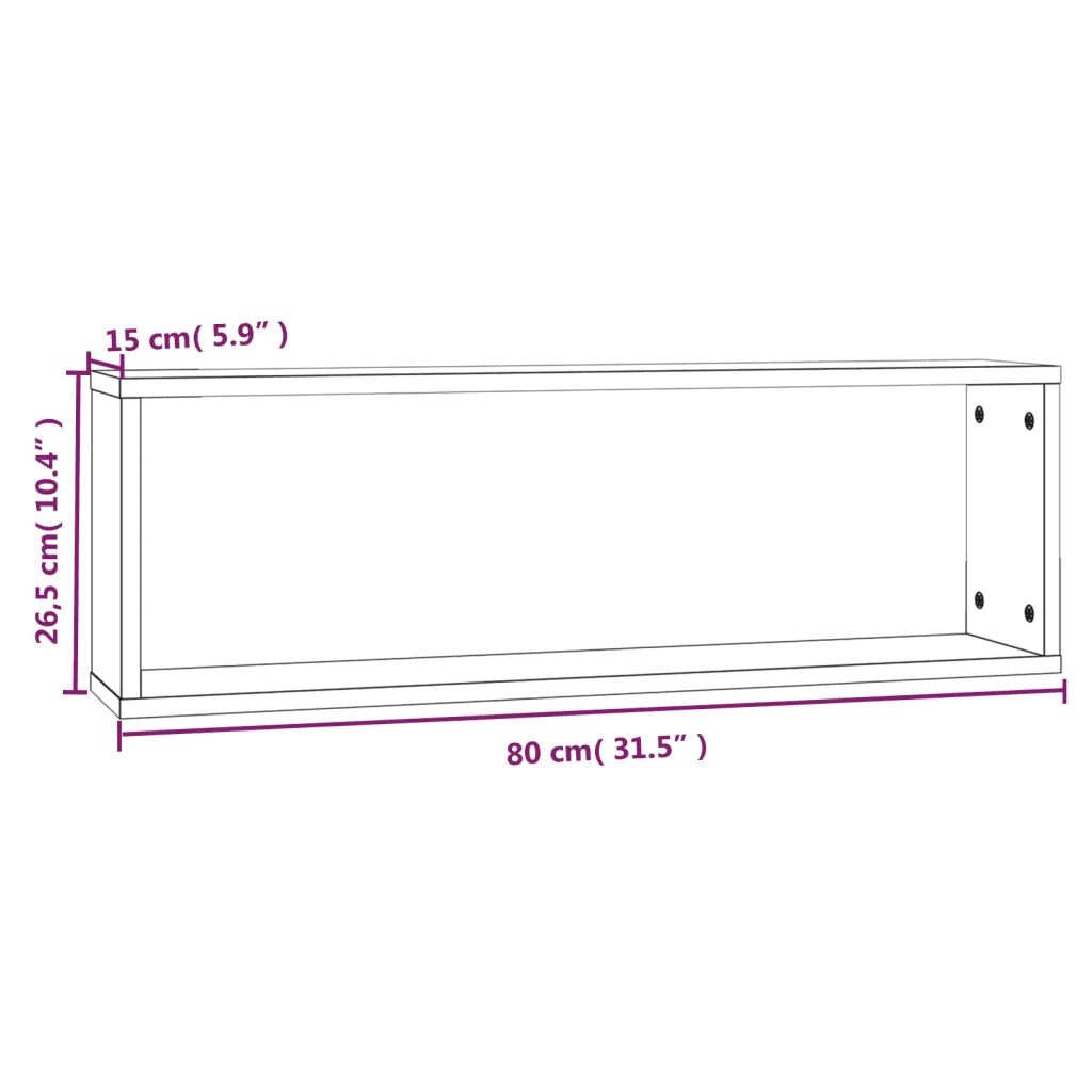 Mensole Cubo Muro 4 Grigio Sonoma 80x15x26,5 Legno Multistrato 815919