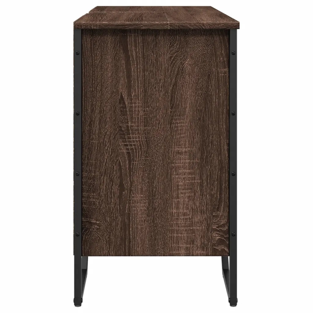 Mobile bagno moderno con vano contenitore 91 x 35 x 60 cm legno composito marrone 02_0049582