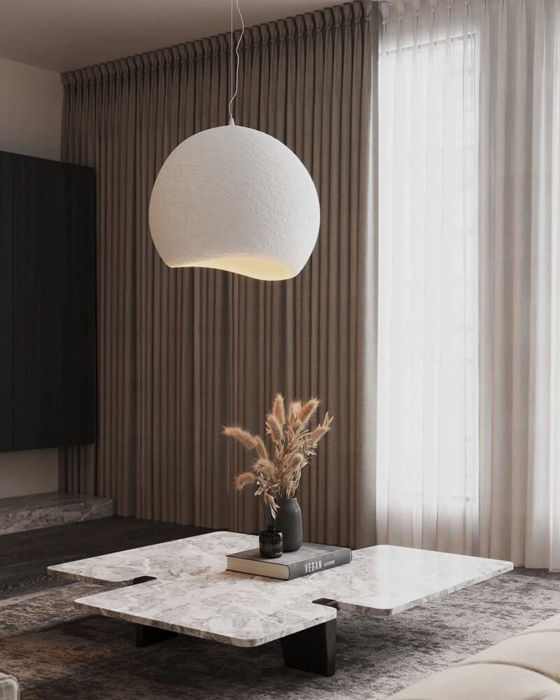 Lampada a sospensione Maxlight Pierre bianca irregolare Ø70 E27