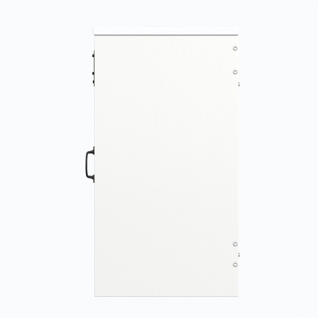 Mobile bagno con lavabo in ceramica; ante e cassetti; in MDF e metallo; per bagno; bianco 76×46.5×87.5 cm