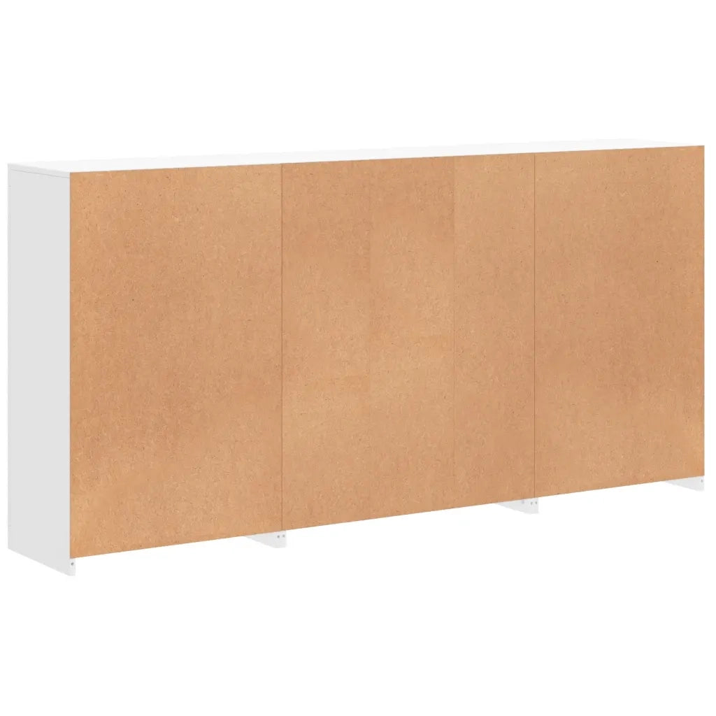 Credenza | Madia | Buffet da pranzo | Armadio da pranzo con Luci LED Bianca 202x37x100 cm
