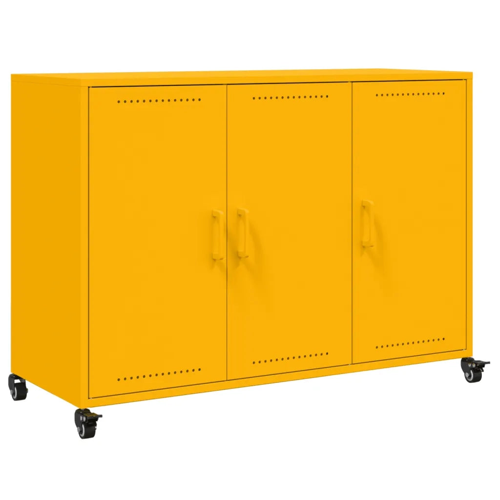 Credenza-Buffet-Armadio da cucina Giallo Senape 100,5x39x72 cm in Acciaio