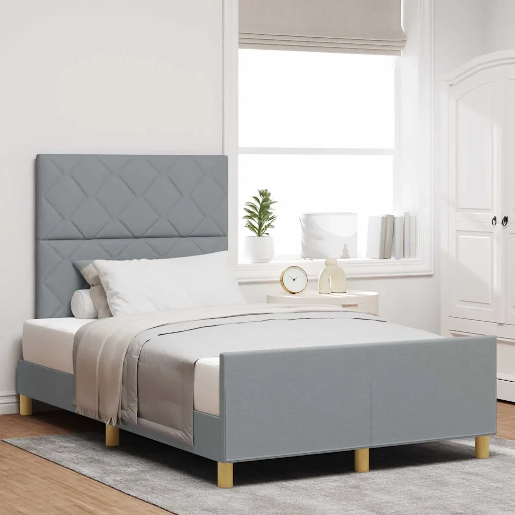 Letto matrimoniale | Letto per adulti | Struttura del letto Grigio chiaro 120 x 200 cm Tessuto