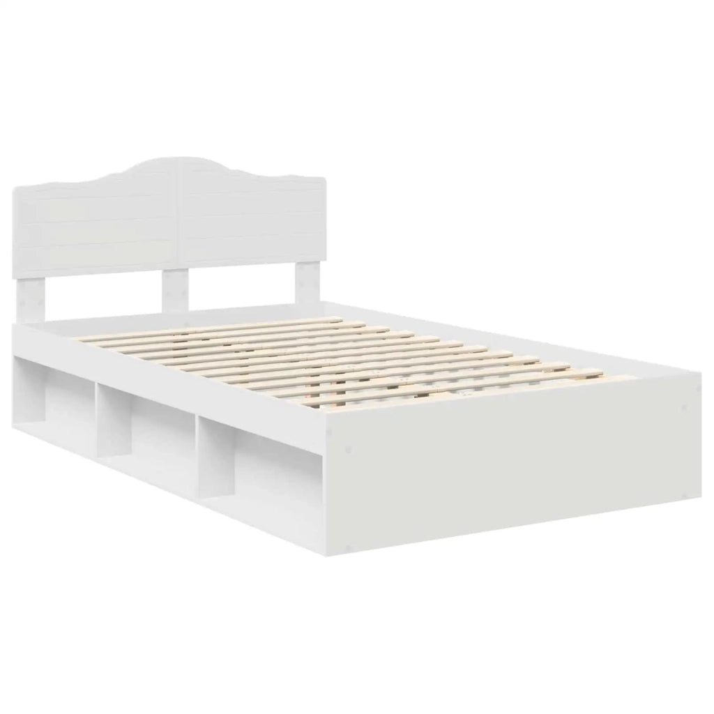 Letto matrimoniale | Letto per adulti | Struttura del letto Bianco 120 x 200 cm Pino massello