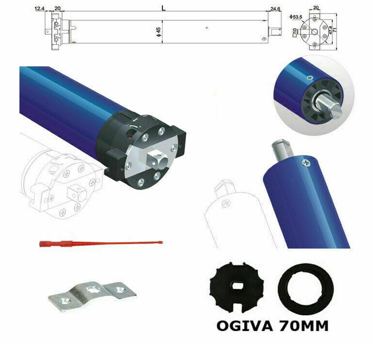 MOTORE PER TENDE TENDA DA SOLE 100 KG 50 NM AUTOMAZIONE ELETTRICO AUTOMATICO 230