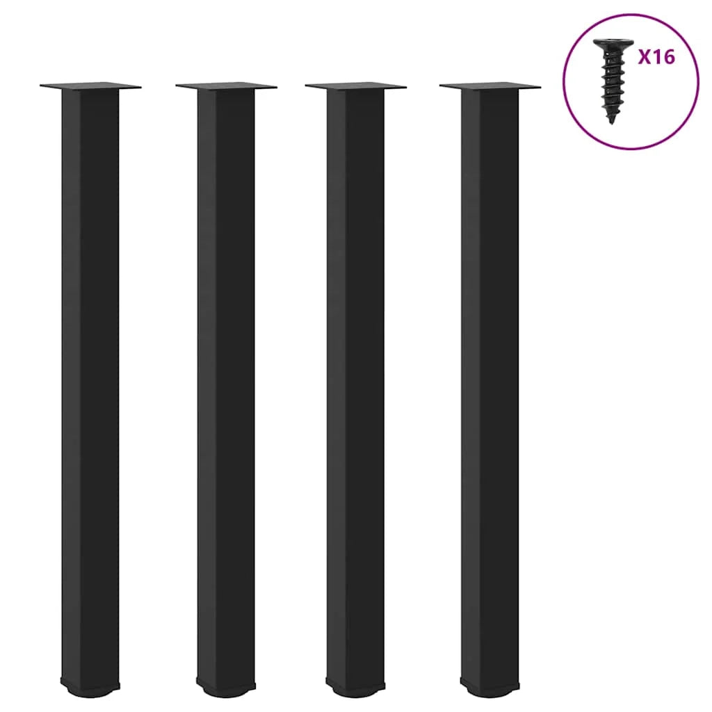 Set di 4 gambe moderne regolabili per tavolo da bar 110-112 cm in acciaio verniciato a polvere nero 02_0056777
