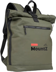 Zaino Rolltop in Pelle – Zaino urbano, impermeabile in PET riciclato – Borsa per la giornata sostenibile per uso quotidiano, lavoro e tempo libero – Unisex, design svizzero