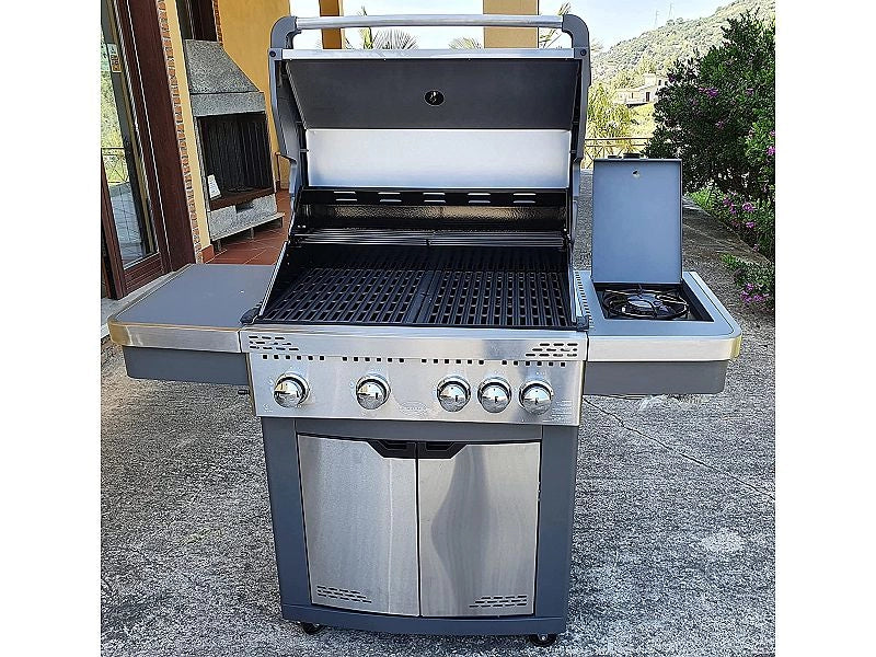 Barbecue a gas Generation Funpro Inox 4 bruciatori 1 fornello laterale