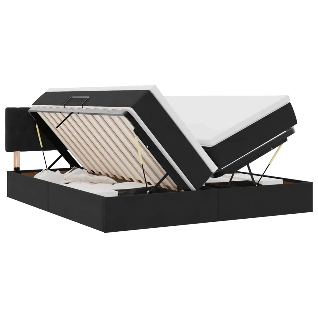 Letto con Contenitore con materasso Nero 90 x 200 cm