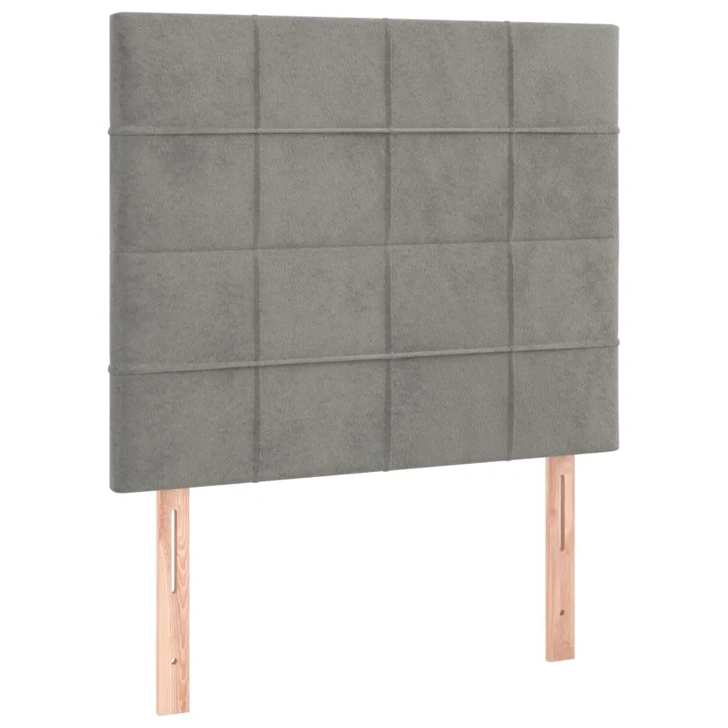Testiera a LED Grigio Chiaro 80x5x118/128 cm in Velluto 3122454