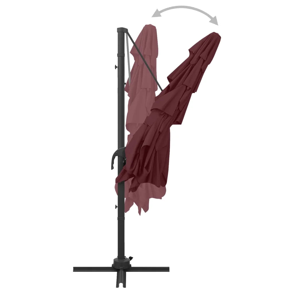 Ombrellone a 4 Livelli Palo in Alluminio 250x250 cm Bordeaux 313824