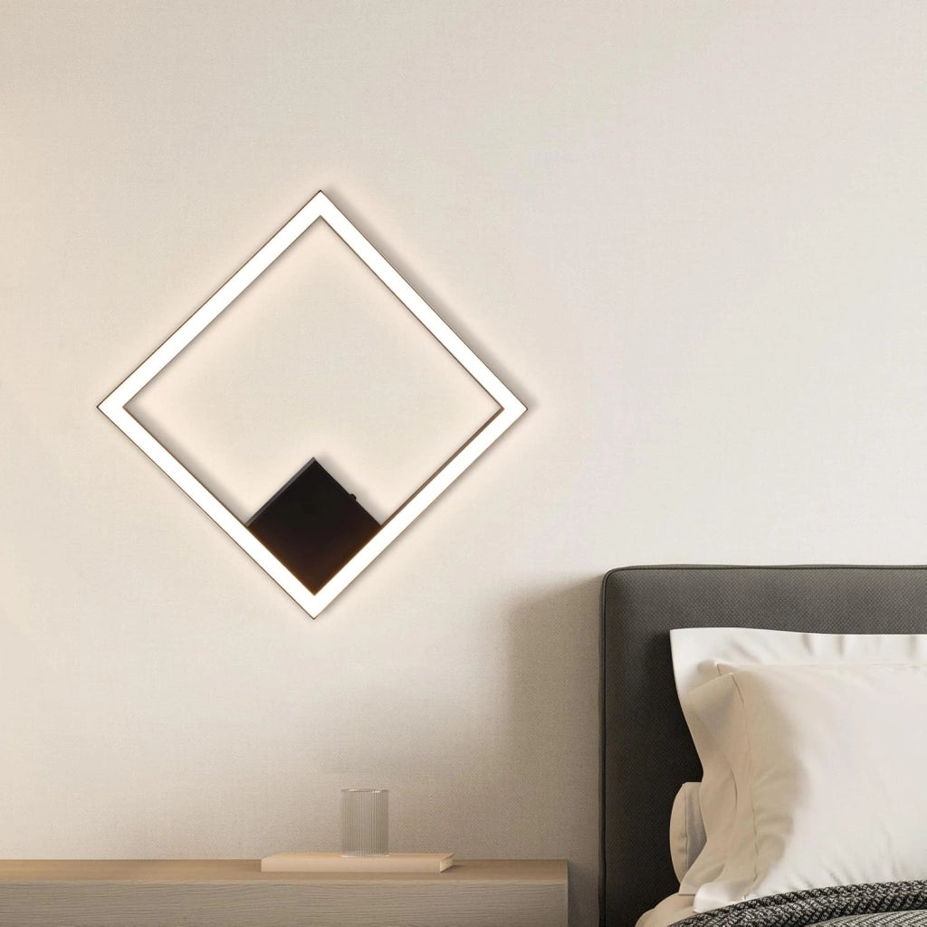 ZMH Lampada da soffitto plafoniera LED moderna quadrata nera 3000K per soggiorno cucina