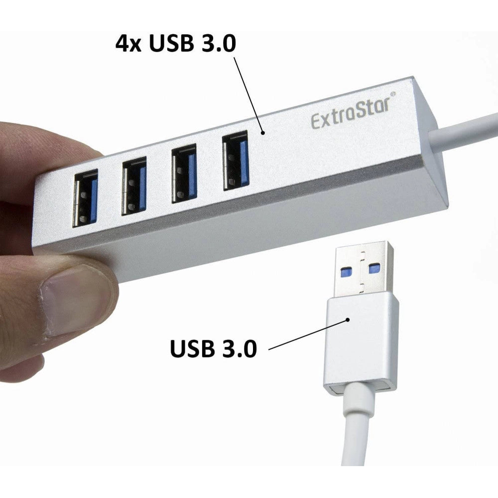 Trade Shop - Ciabatta Usb Multipresa Hub Con 4 Porte Usb 3.0 + Micro Usb Per Pc E Laptop -