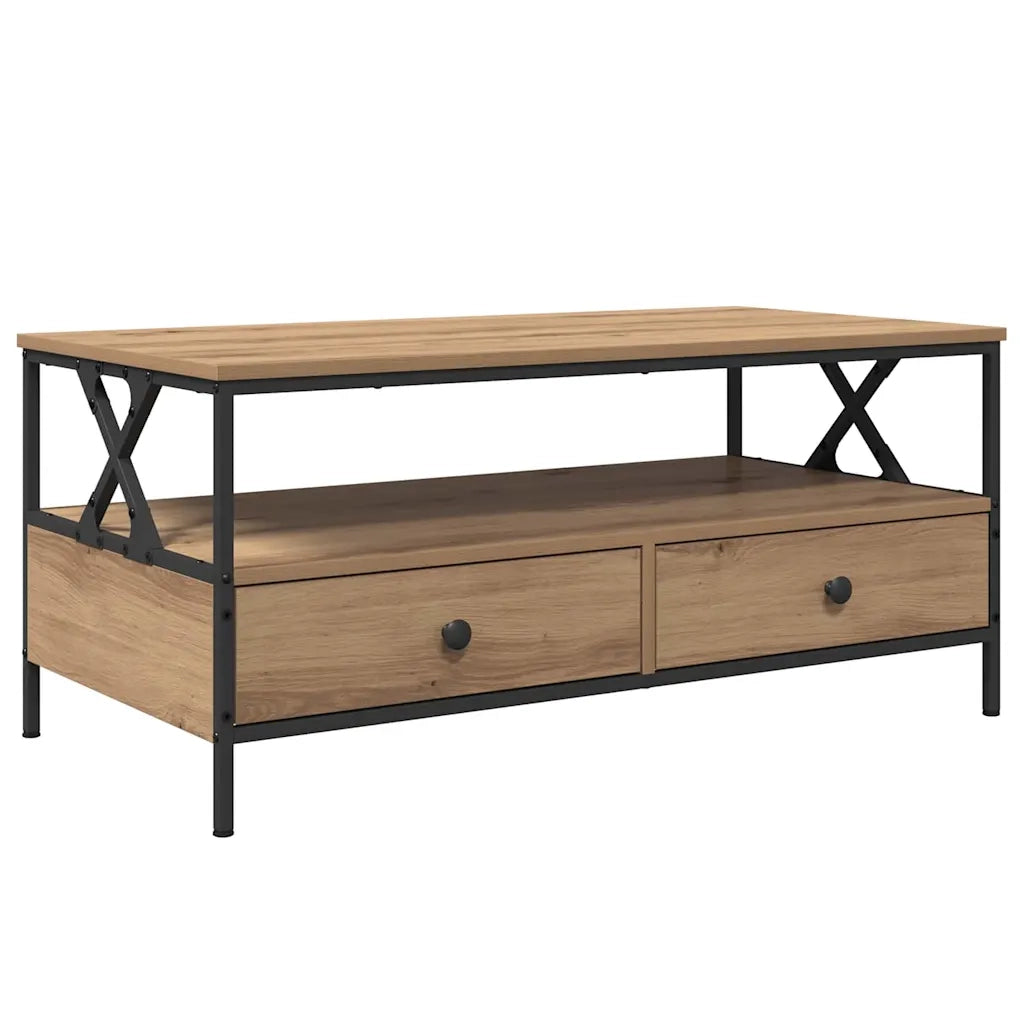 Tavolino da salotto rovere artigianale 100 x 51 x 45 cm 874095
