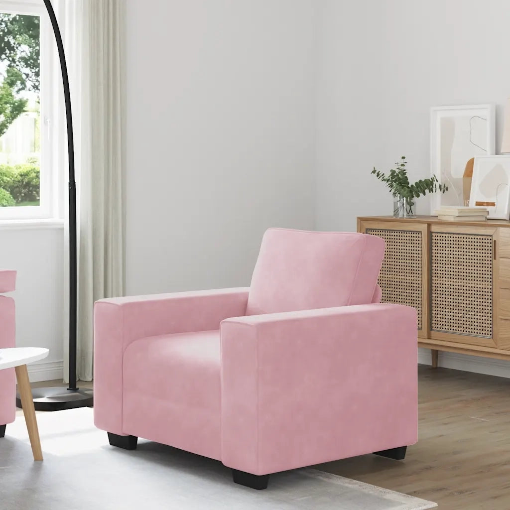 Divano Sedia Rosa 100x77x82 cm Velluto 4105250