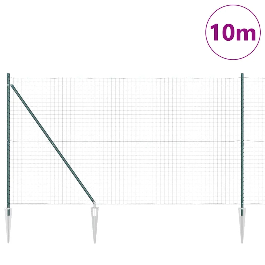 Recinzione con Posto Verde 1,6 x 10 m Acciaio e PVC 3350543