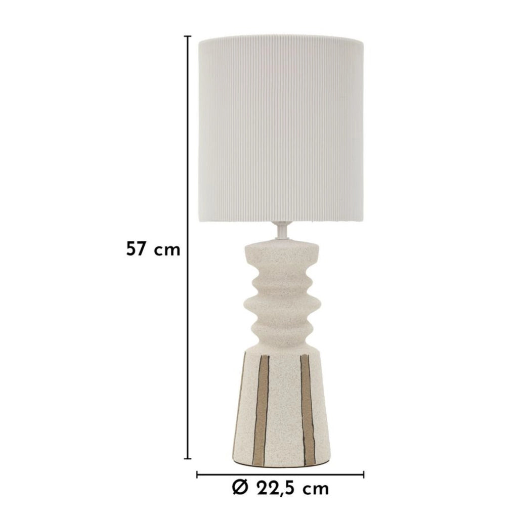 Lampada da tavolo Tribal in ceramica e tessuto