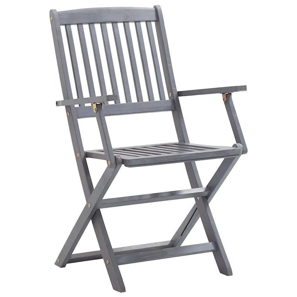 Sedie da Giardino Pieghevoli 4pz con Cuscini in Massello Acacia 3064519