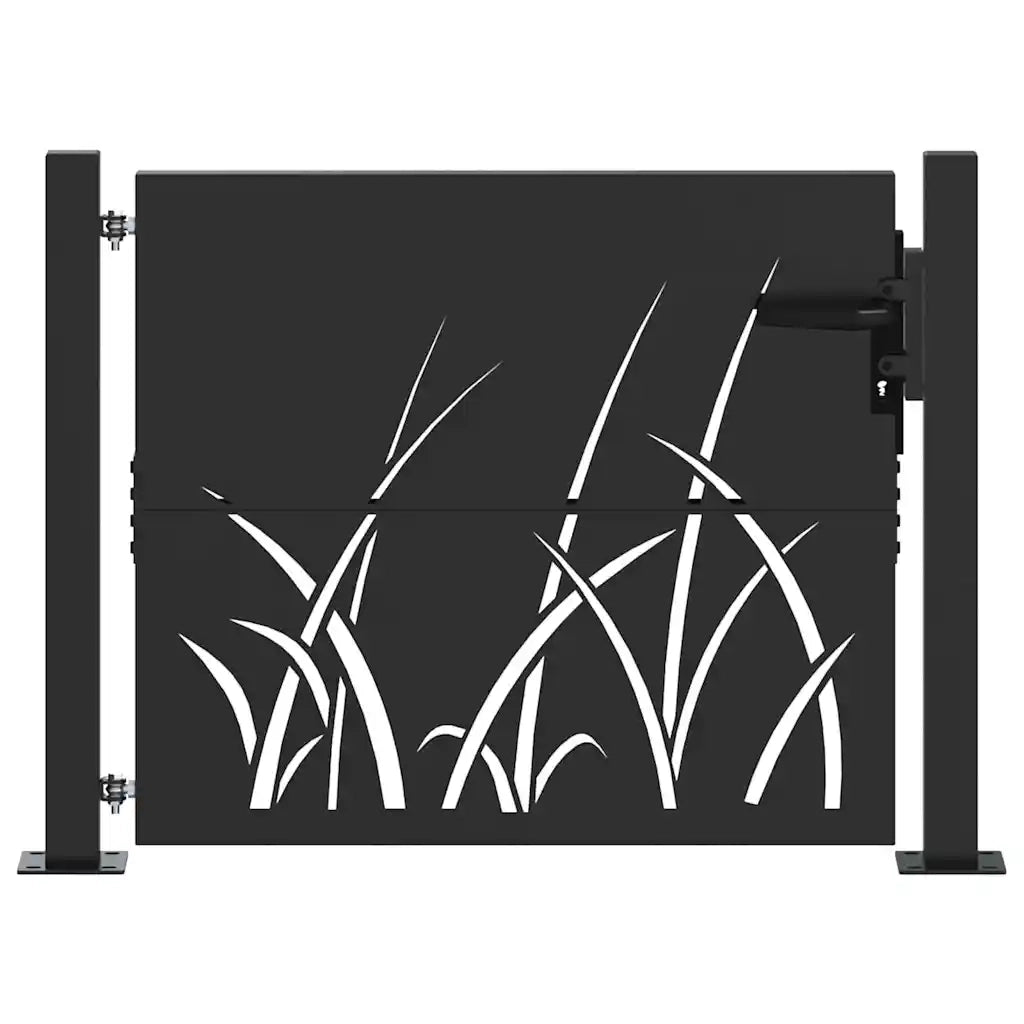 Cancello da giardino con blocco Nero 110 x 105 cm 42015889