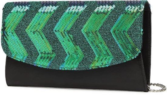 Borsa da Festa per Donna con Pailletti in Sintetico, Tasca Crossbody e Portafoglio per Donna