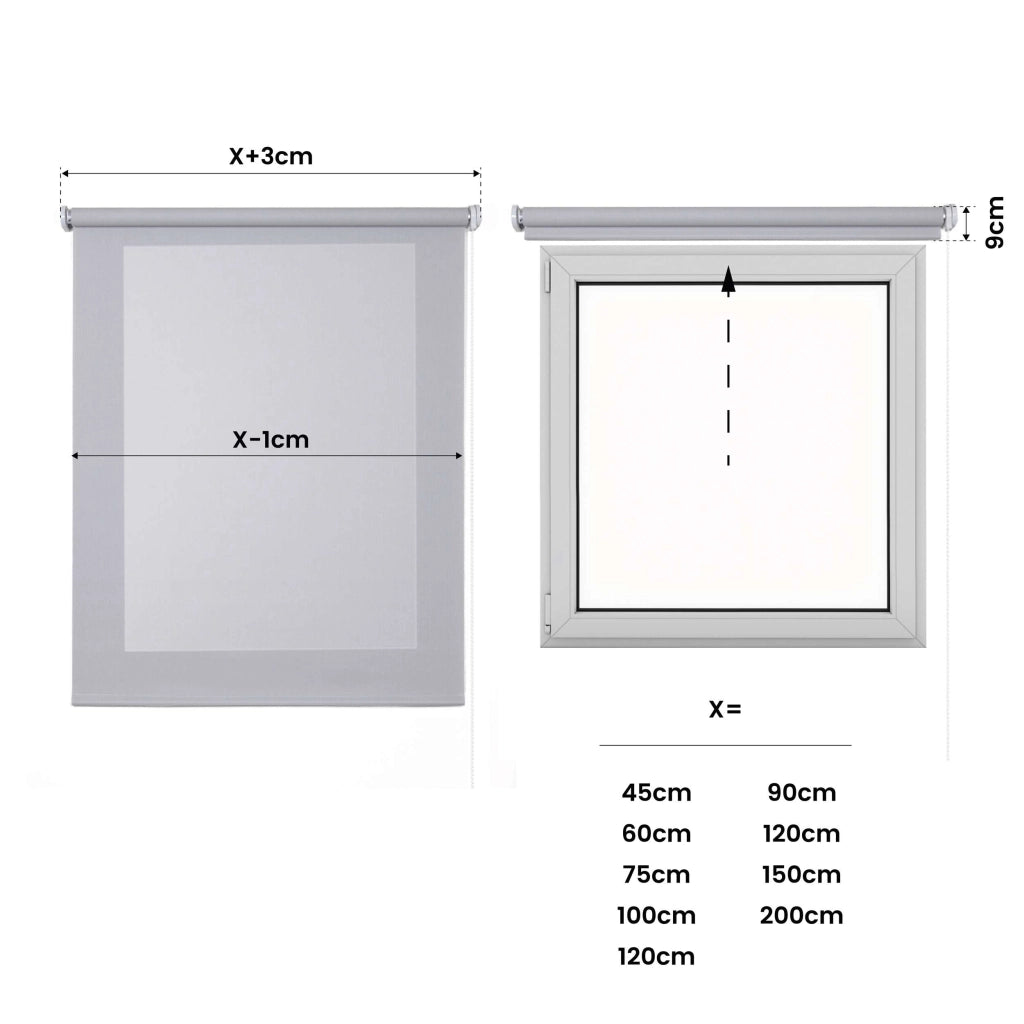 Tenda a Rullo Screen resistente e isolamento termico Grigio 120x250 cm