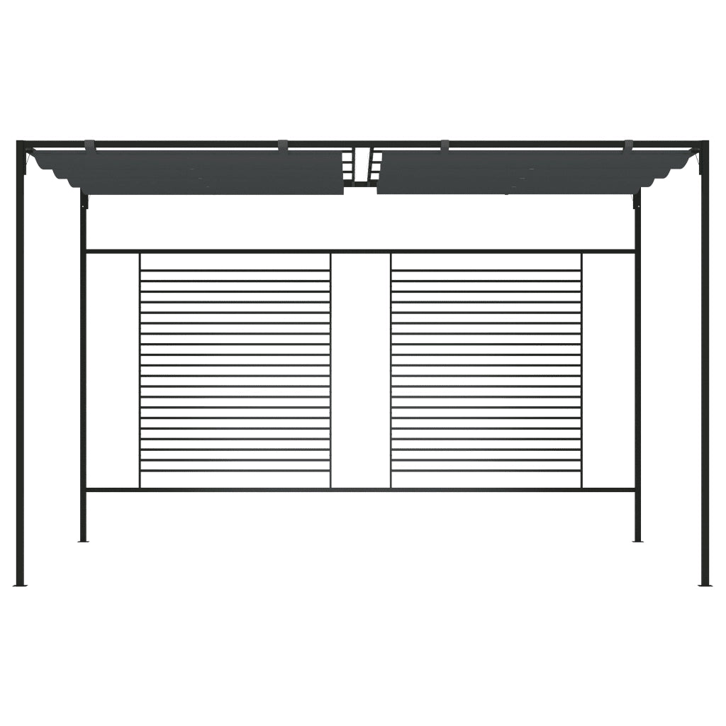 Gazebo con Tetto Retrattile 4x3x2,3 m Antracite 180 g/m² 313625