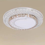 Trade Shop - Plafoniera Da Soffitto 65w ø50cm Led A Strati Cristalli Ragnatela Luce Fredda 08034 -