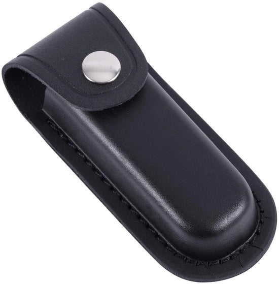Porta-messaggio pieghevole nero - Portamessaggi pieghevole - Tasca portamessaggi - Adatto per bicicletta/camminata - Pelle - 12,3x5,2 cm