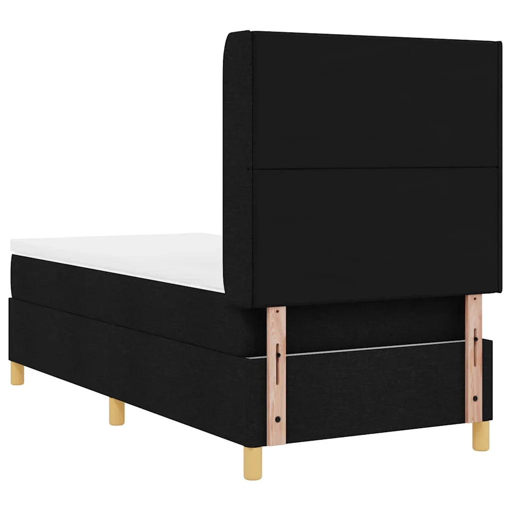 Letto a molle con materasso Nero 90 x 200 cm Tessuto 3341814