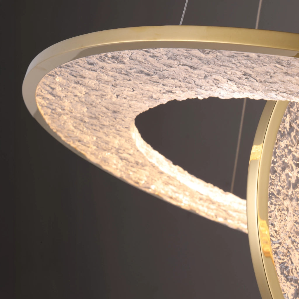 Lampadario LED Alexia Maxlight anelli oro acrilico 45W