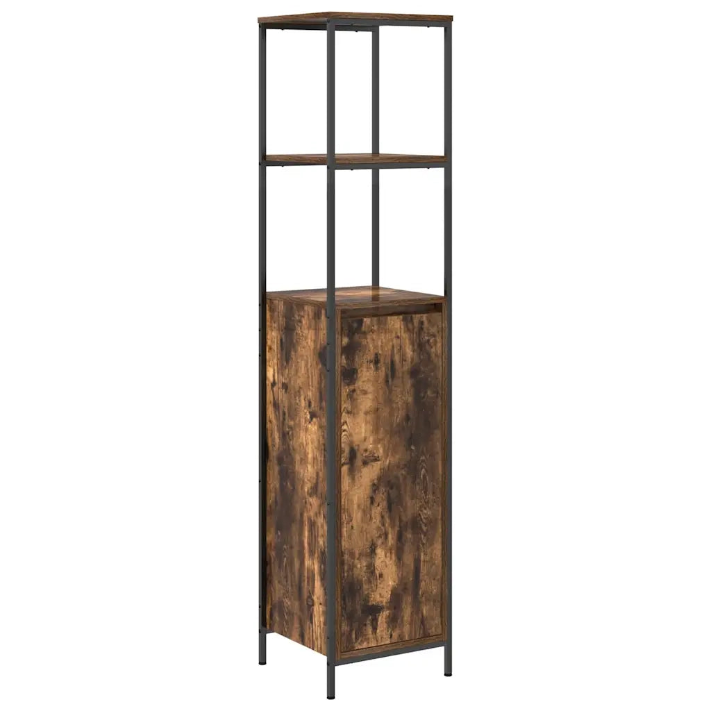 Set di mobili per il Bagno | Armadio da bagno 3 pz Rovere fum¨¦ Legno multistrato