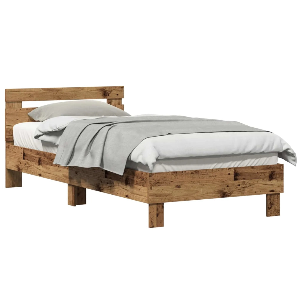 Struttura del letto con testiera-Giroletto con Testiera Legno vecchio 203 x 95 x 70 cm