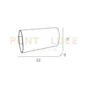 OVAL TUBE APPLIQUE GRANDE 2 LUCI ATTACCO G9 IN VETRO PIREX CON BORDI TRASPARENTI