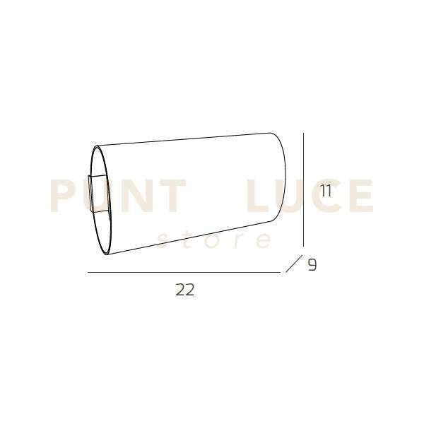 OVAL TUBE APPLIQUE GRANDE 2 LUCI ATTACCO G9 IN VETRO PIREX CON BORDI TRASPARENTI