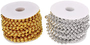 Catenella artigianale a forma di rondelle in oro/argento - 2 pezzi - 10,9 m di lunghezza - 0,2 pollici di diametro - catenella lucida con rondelle in oro/argento - slitta per catenella
