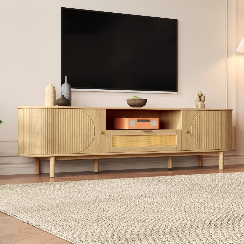 Cassettiera per TV Natural; in MDF; lunghezza 175 cm