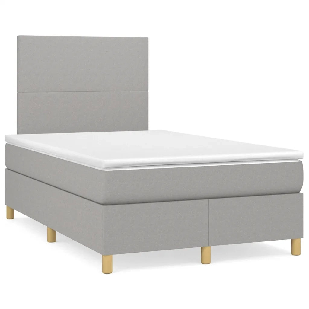 Letto a Molle Materasso e LED Grigio Chiaro 120x190 cm Tessuto 3270232
